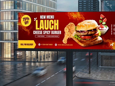 Billboard Design Template for Food app billboard branding design design template graphic design illustration logo template typography ui ux vector