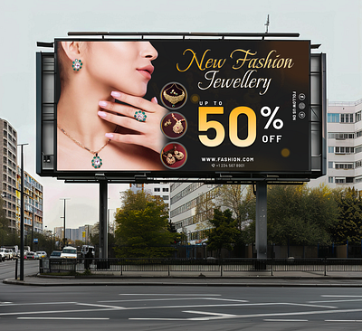 Billboard Design Template for Jewelry Brand billboard design billboard template branding design graphic design illustration logo template typography ui ux