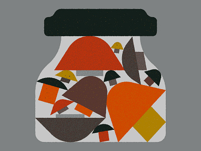 Mushrooms food fungus illustration jar mushrooms