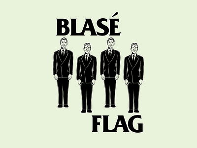 Blasé (black) Flag branding businessman classic design fun illustration logo music parody psychedelic punk rock retro surrealism vector vintage