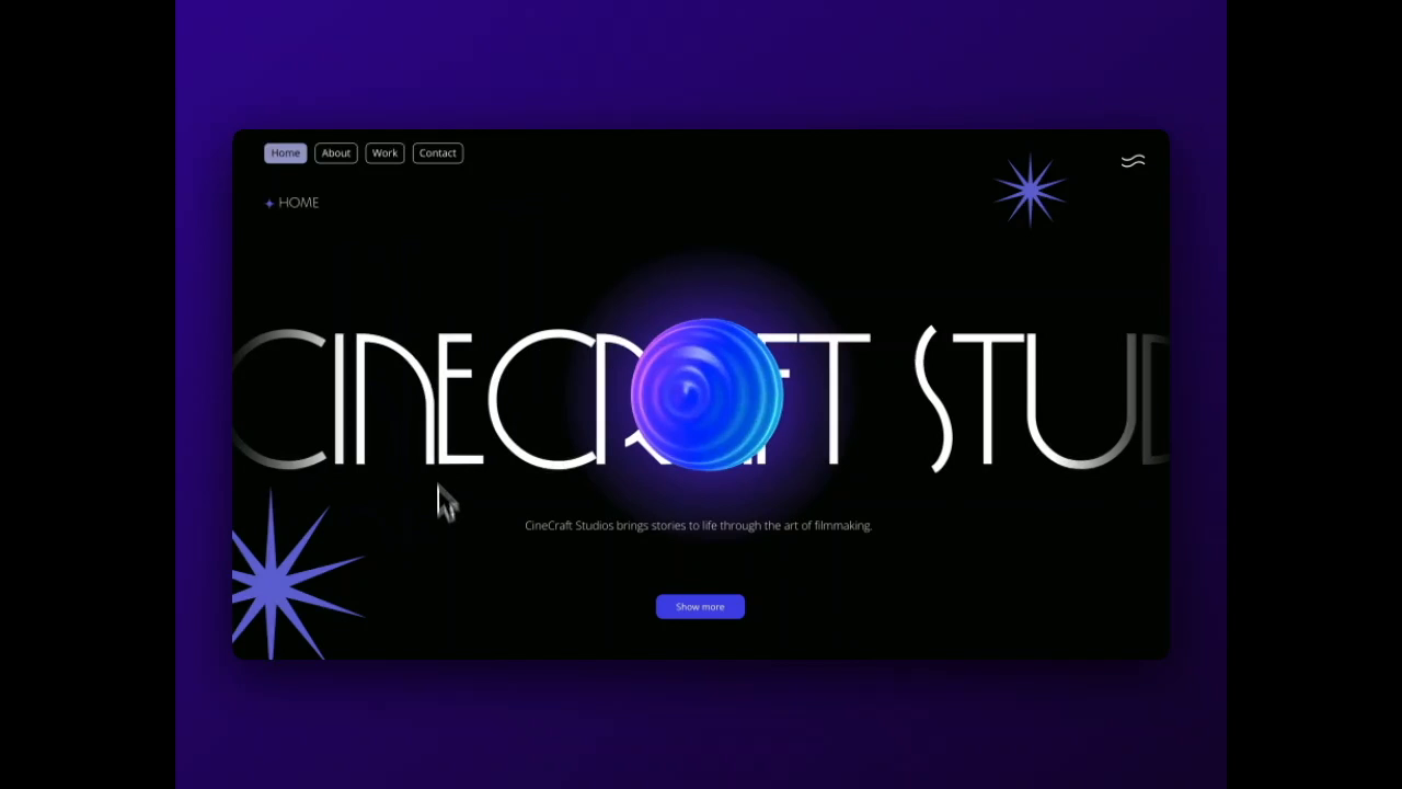 Example of CineMovie – Web design and animation