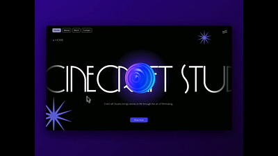 CineMovie – Web design and animation 3d animation branding design figma graphic design illustration spline ui ui design vector web web design website