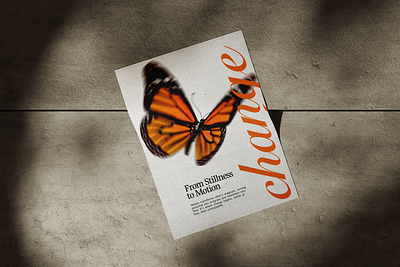 Butterfly Retro Style Poster (Change - From Stillness to Motion) butterfly poster graphic design poster design retro poster design