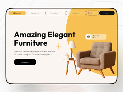 Elegant Furniture E-commerce UI Concept architecture company decor design furniture home interior interior design modern ui ux web web design website website design