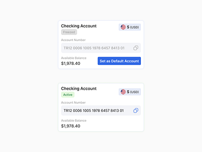 Account Cards account accountcard b2b balance bank bank account dashboard freezed saas saas dashboard ui ux webapp