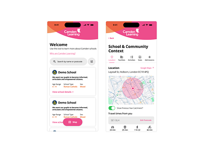 Camden Learning - App Design brand branding design graphic design ui ux