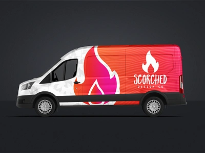 Scorched Van Wrap Design | Vehicle Wrap Design branding car car sticker car wrap decal design design agency fire graphic design marketing agency print design signage truck van vehicle branding vehicle graphics vehicle wrap vinyl wrap design wrapping