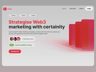 W3G : Web3 Marketing branding design events landing page landing page design landing page ui marketing strategies socials ui ui design ui ux ux ux design web design web marketing web ui web ux web3 webdesign website