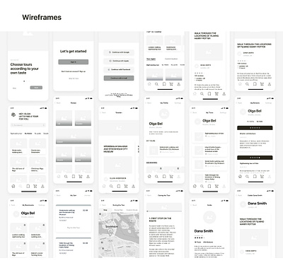 Wireframe Design Template for Travel App app app design app template branding design graphic design illustration logo travel app typography ui ux vector wireframe app wireframe design template