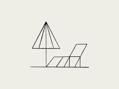 "Take it Slow" - Minimalist Line Art of Sunlounger and Umbrella abstract beach chair coastal contemporary design furniture graphic design illustration line art minimalist modern outdoor relax simple simplicity summer sunlounger umbrella vacation