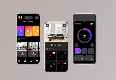 Smart Home Mobile App UI UX Design branding design graphic design illustration logo typography uiu uiux design ux