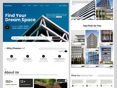 Real Estate Landing Page designer landing page landing page design real estate website ui ui design uiux ux ux design web design webpage website website design website designer