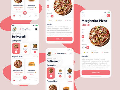 Minimal Food Delivery App UI – Smooth and Intuitive cleanui figmadesign fooddeliveryapp minimaldesign mobileui uxdesign