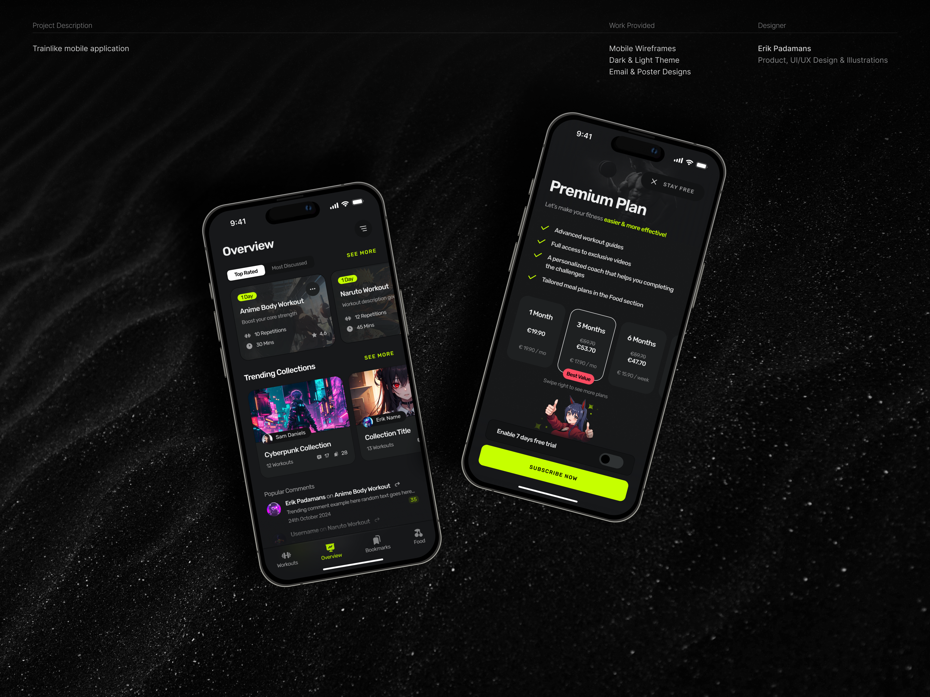 Example of Trainlike - Workout/Fitness App UI&UX