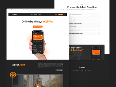 Xaku - Online Bank (Landing Page) app ui bank online banking ui web design