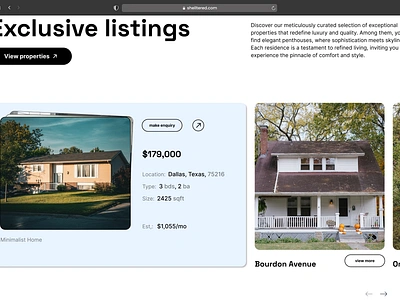 Real Estate landing page; Listings Section housing landing page real estate ui ux web design