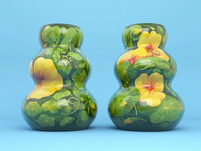 Nasturtium green greenery nasturtium nature plant pottery yellow