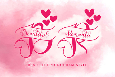 Beautiful Romantic Monogram beautiful birthday branding christmas design font font design graphic design handwritten illustration logo monogram party ui valentine wedding