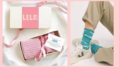 LELA socks branding graphic design logo