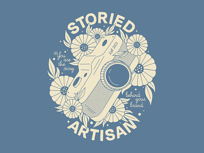 Storied Artisan - Camera Tee camera flowers handmade illustration lettering merch photo photographer photography shirt tee texture tshirt type typography