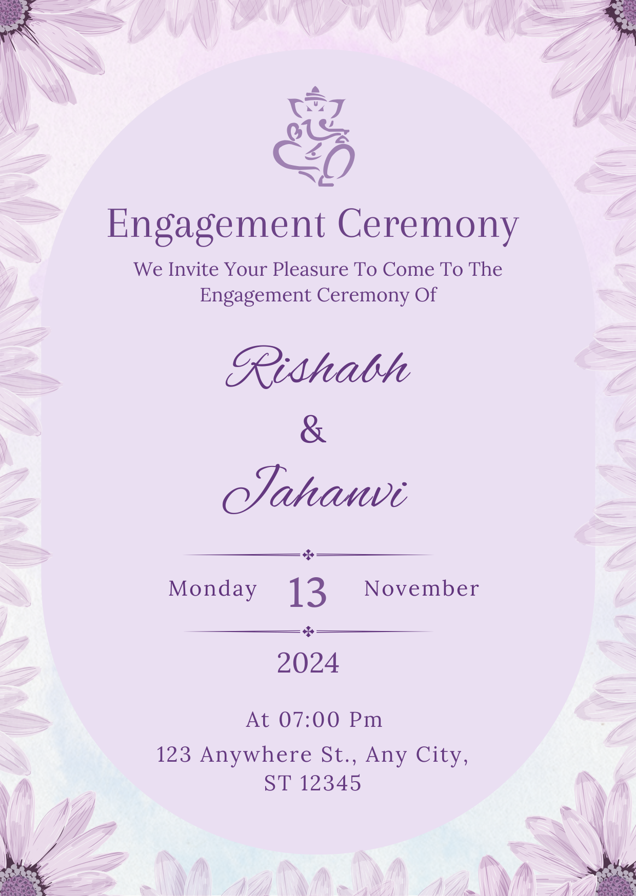 Engagement Ceremony Invitation Card card card design engagement indian invite invite wedding card work