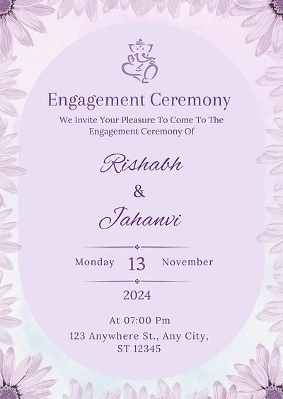 Engagement Ceremony Invitation Card card card design engagement indian invite invite wedding card work