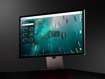 Container tracking dashboard for Hapag-Lloyd app cargo delivery design illustration logistics research ships tracing ui ux vessels