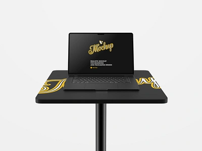 Notebook Mockup on the Chair macbook macbook pro mockup notebook psd psd mockup screen screen mockup