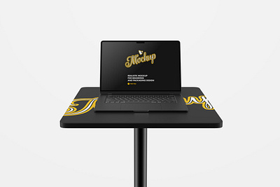 Notebook Mockup on the Chair macbook macbook pro mockup notebook psd psd mockup screen screen mockup