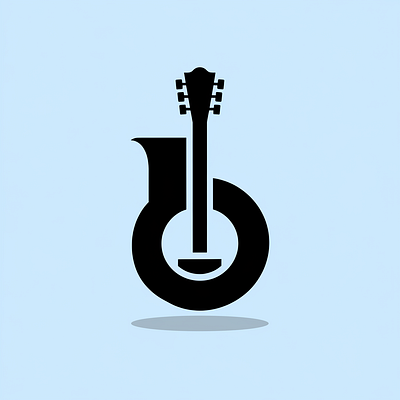 Guitar Letter B Logo brand design branding graphic design letter logo lettermark lettermark logo logo logo design symbol symbol design symbol logo symbol logo design