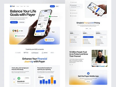 Payer - Finance Landing Page afghanistan bank banking web business design digital banking finance finance app finance web fintech homepage landing page mobile banking money product service web design website website design yasir