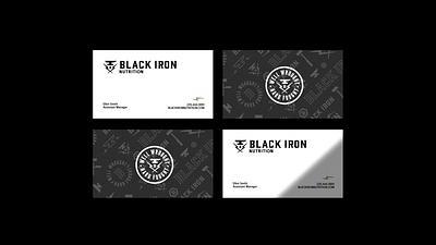 Nutrition Fitness Business Card anvil black brand branding design designer dfw freelance freelancer geometric graphic design hammer icon iron logo mark nutrition pattern trainer