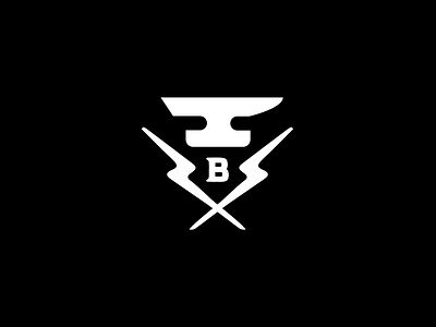 Fitness Nutrition Brand Stickers anvil b black blacksmith bolt branding design fitness graphic design icon lightning logo mark nutrition trainer training workout