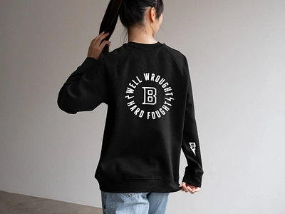 Fitness Nutrition Brand Sweatshirt apparel b badge black branding design designer fitness freelance freelancer geometric graphic design icon logo mark sweatshirt training vector white