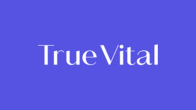 True Vital Medical Brand Identity Logo blue branding design geometric graphic design healthcare icon identity logo logotype mark medical purple tech vector wordmark