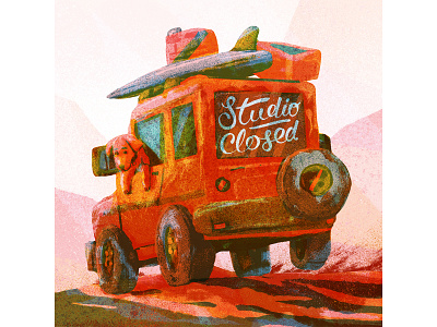 Studio Closed! adobe camping dog holiday illustration light muti orange photoshop sculpture summer sun surf texture typedesigm typograpgy warm