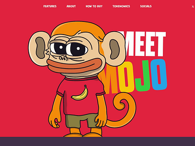 Crypto Meme Site - Mojo (Illustrations, Web Design, Development) 2d animation crypto 2d website crypto art crypto design crypto token crypto web design crypto website memecoin nft nft design opensea shitcoin sol memecoin sol project solana web3 art web3 design