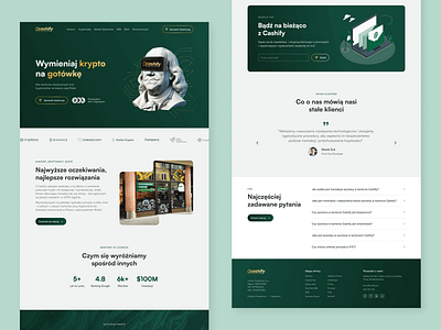 Cashify - cryptocurrency exchange bitcoin branding clean crypto cryptocurrency cryptoexchange exchange figma green light minimal modern money real sleek ui web webdesign webflow