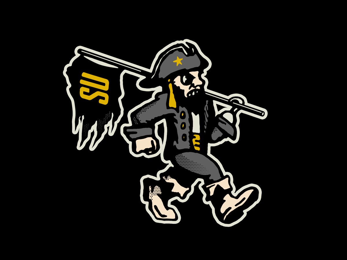 Marching Pirate college illustration logo logo design pirate pirates sports sports logo vintage