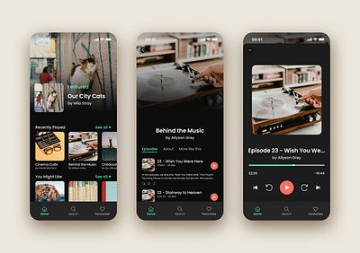 Podcast app app mobile app mobile app design music app podcast podcast app ui uiux design