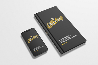 Long Notebook with Phone Mockup branding iphone iphone mockup mockup notebook psd psd mockup