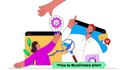 Business Planning 2D Animation 2d analysis animation brainstorming business plan business planning communication creative process digital tools flat idea illustration motion planning project project management strategy team teamlid teamwork