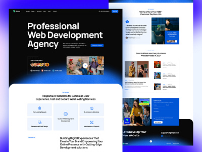 Web Development UI Template Design agency dark digital marketing landing page modern project design saas social media marketing template ui ui designer ux web developer web development website