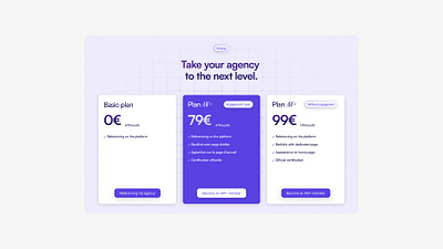 Pricing agency clean design line pricing purple ui ui design