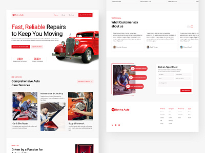 ReviveAuto: Modern UI Design for Seamless Experiences autoservicedesign creativedesign dribbbleshowcase figmadesign freelancedesigner hireadesigner inspiration uidesign uidesigndaily uiinspiration uiuxdesign webdesign