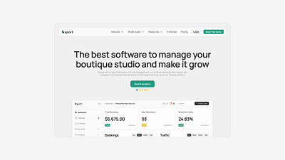 Header for SAAS clean dashboard green header hero saas