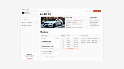 Dashboard for car caring clean dashboard design grey minimalist orange product design ui ui design ux design