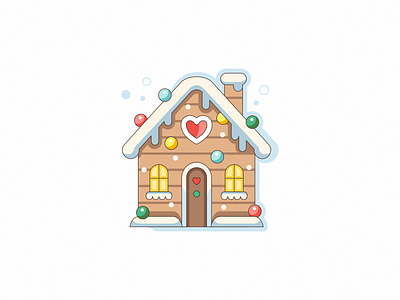 Marry Christmas bread celebration christmas design ginger house icon illustration lineart new year vector