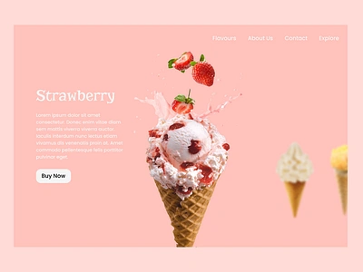 Day 19: Ice-Cream Slider animation app design figma graphic design illustration landingpage ui uiux