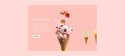 Day 19: Ice-Cream Slider animation app design figma graphic design illustration landingpage ui uiux